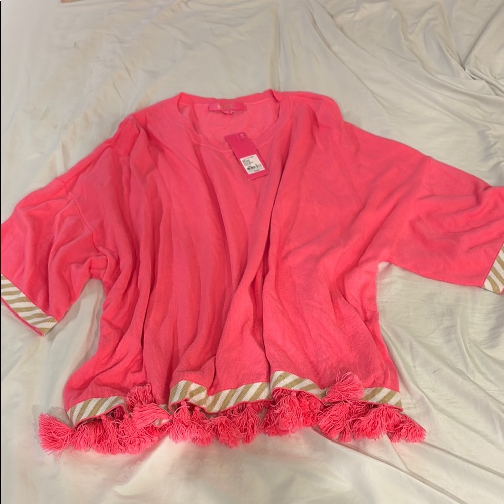 NWT Lilly Pulitzer Pink Tassel pullover top